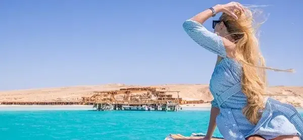 Speed boat adventure at Orange Bay Hurghada - cutting through crystal-clear waters with style and excitement along Egypt's beautiful coastline