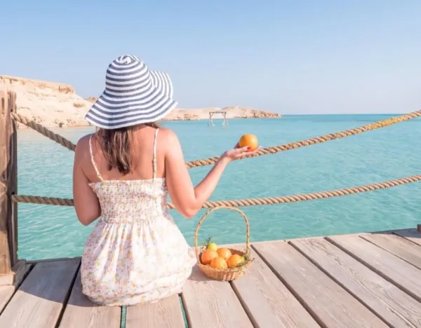 Orange Bay aerial view - pristine beaches and crystal-clear turquoise waters