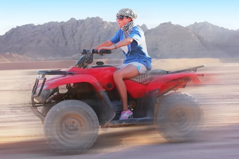 Quad biking ATV safari across the Sinai desert