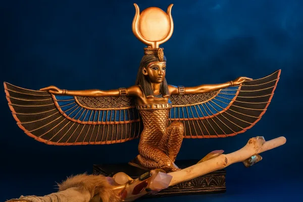 Ancient Egyptian gods and goddesses including Ra, Anubis, and Isis