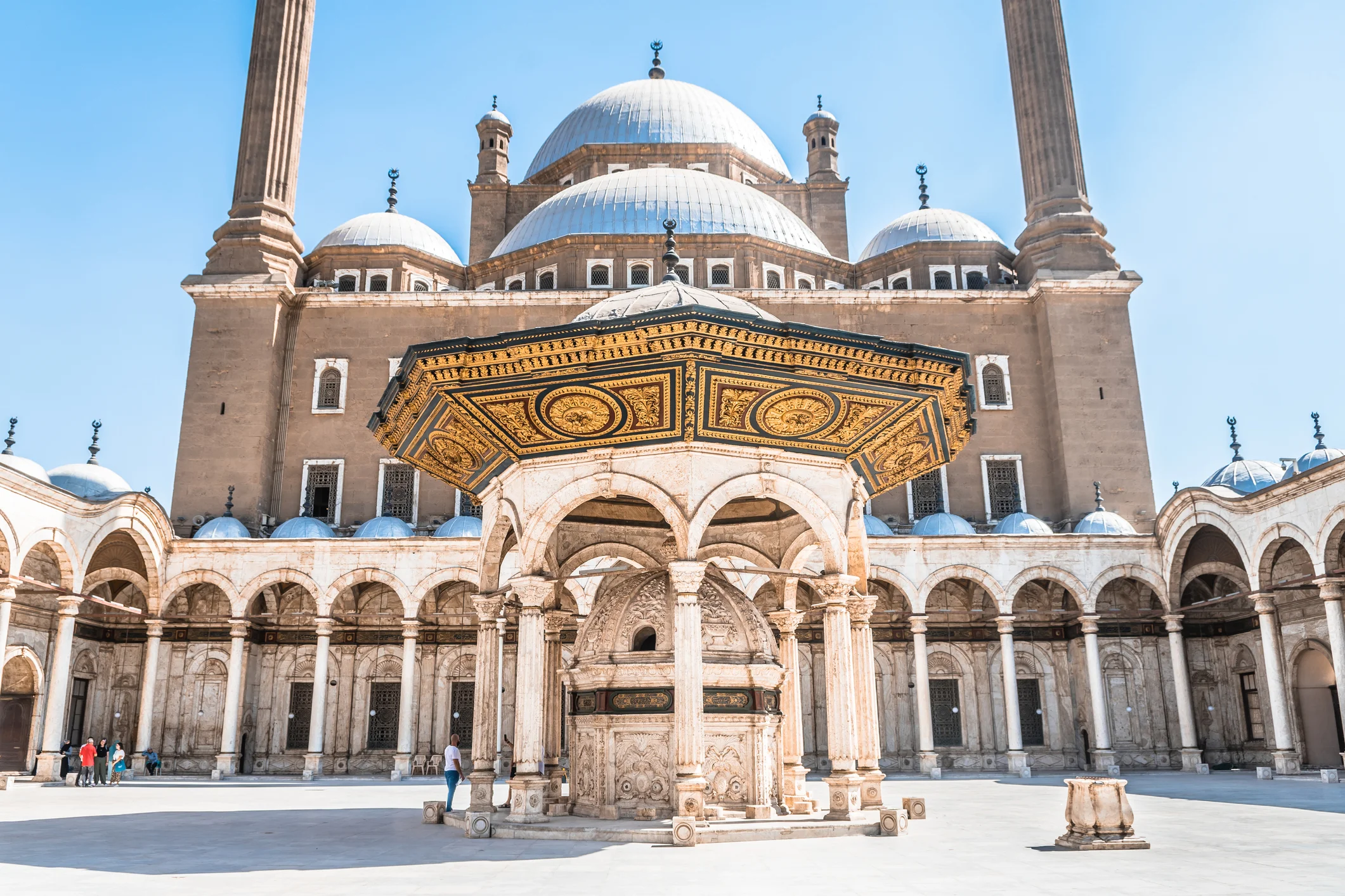 The Muhammad Ali Mosque in Ottoman architecture with its dome and minarets