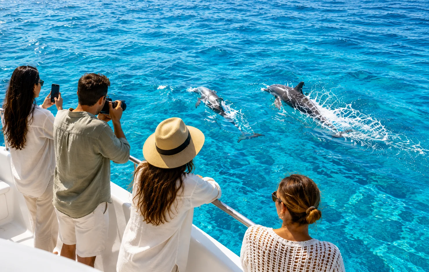 Hurghada: Dolphin Watching Boat Tour with Snorkeling & Lunch