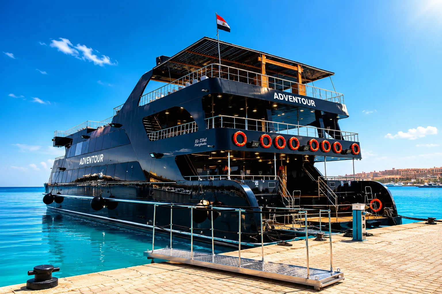 ADVENTOUR Mega-Yacht Cruise to Magawish Island — Semi-Submarine & Snorkeling