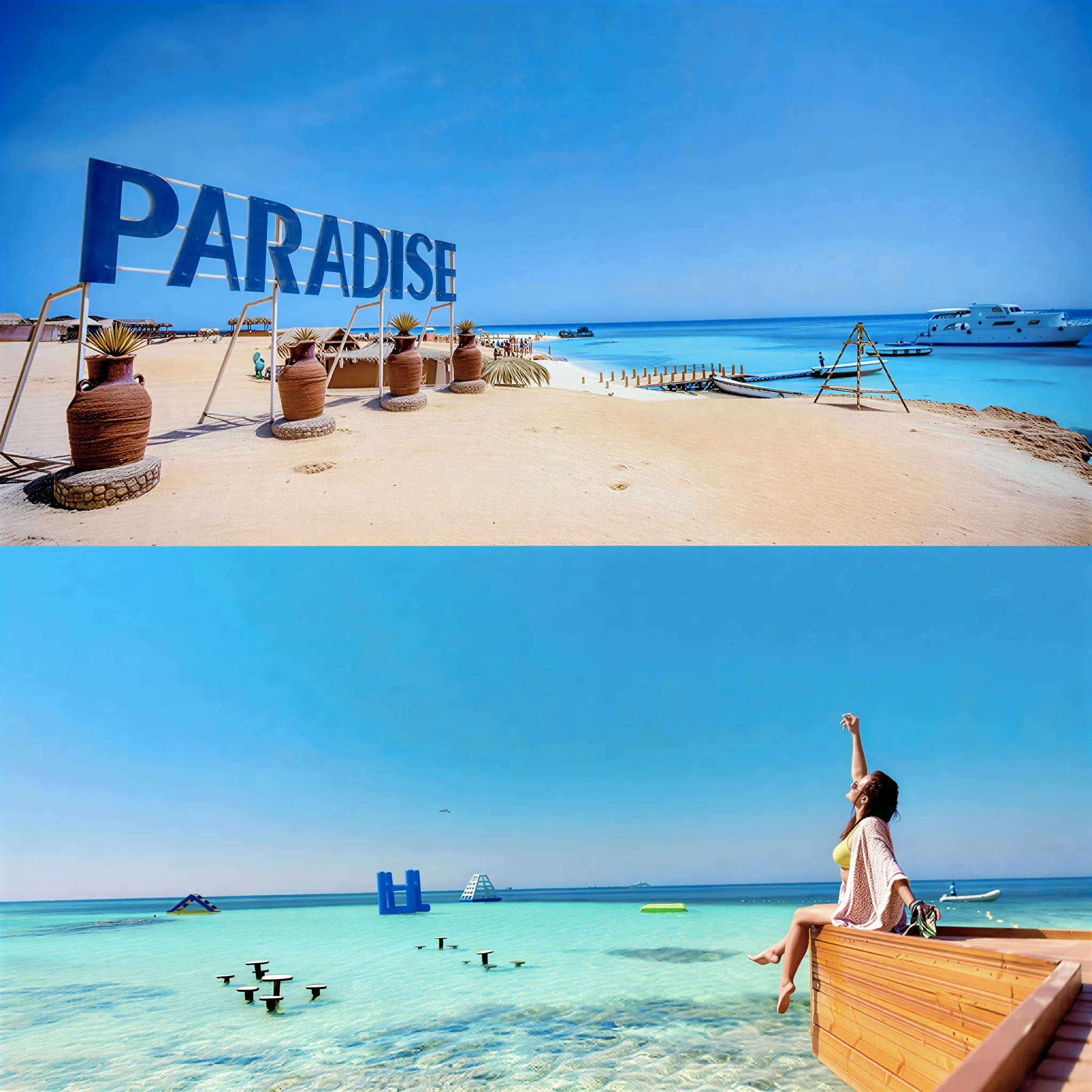 From El Gouna :Paradise Island Boat Trip, Snorkeling & Beach Relaxation