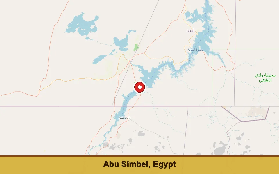 Mapa: dónde está Abu Simbel en Egipto (región del Alto Egipto)