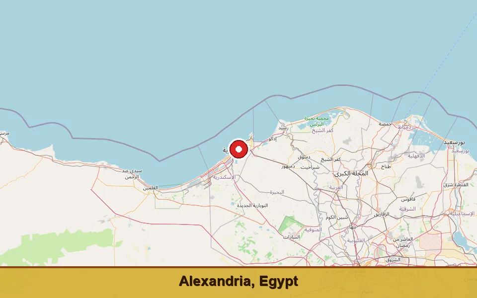 Mapa: dónde está Alejandría en Egipto (región del Bajo Egipto)