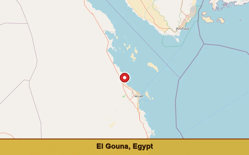 Mapa: dónde está El Gouna en Egipto (región del Mar Rojo)