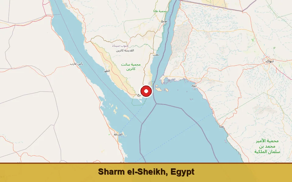 Mapa: dónde está Sharm el-Sheij en Egipto (región del Sinaí)